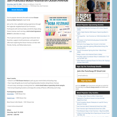 San Francisco Boba Festival on Ocean Avenue