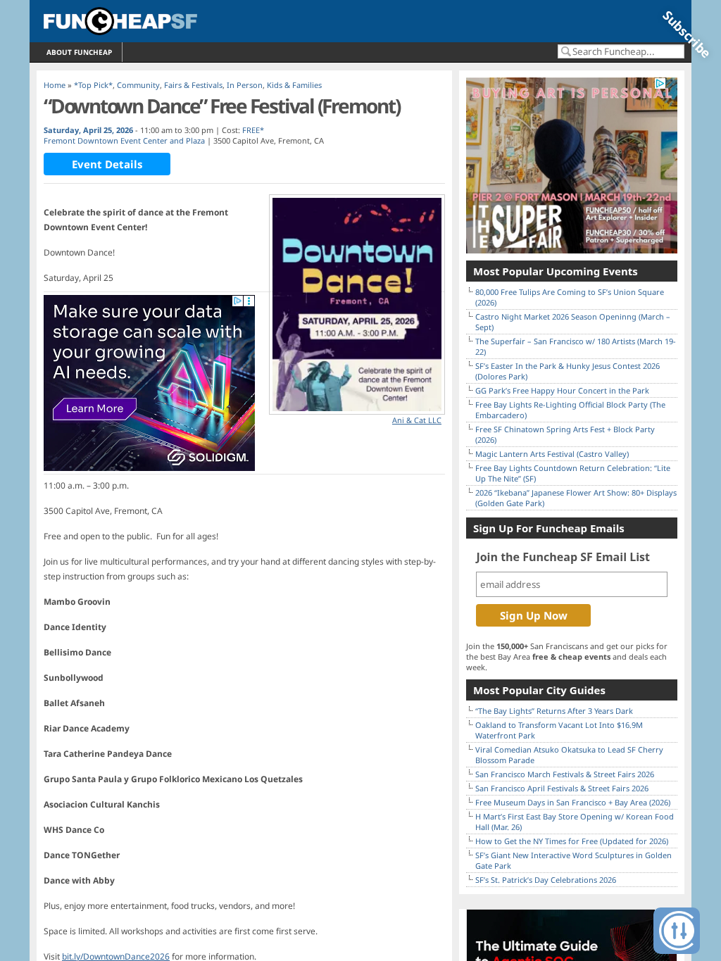 “Downtown Dance” Free Festival (Fremont)