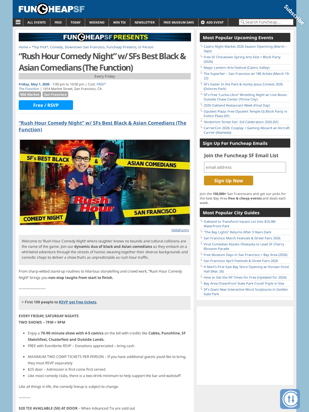 “Rush Hour Comedy Night” w/ SFs Best Black & Asian Comedians (The Function)