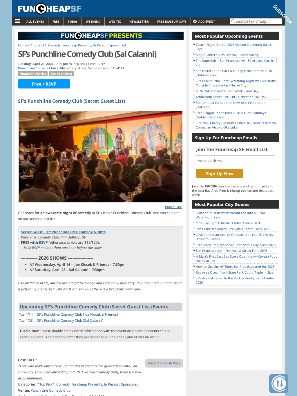 SF’s Punchline Comedy Club (Sal Calanni)