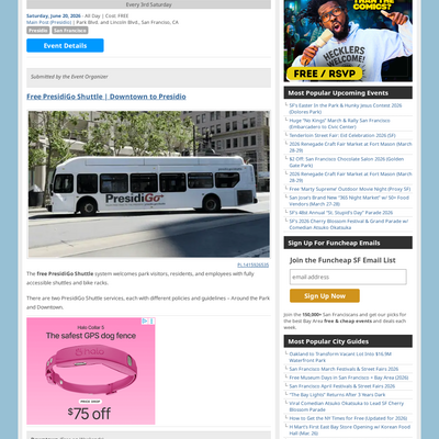 Free PresidiGo Shuttle | Downtown to Presidio