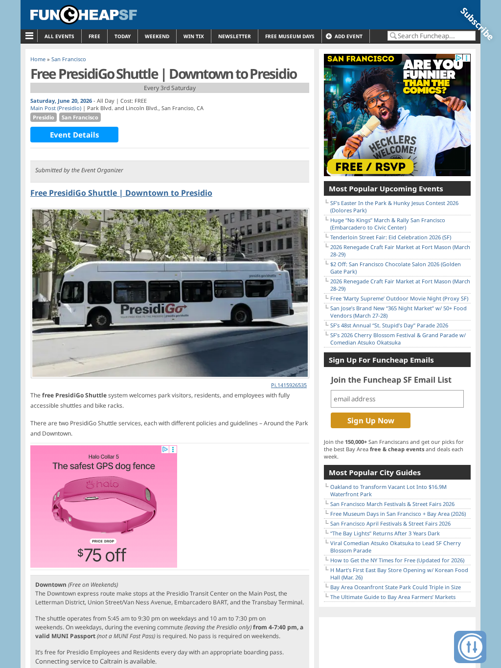 Free PresidiGo Shuttle | Downtown to Presidio