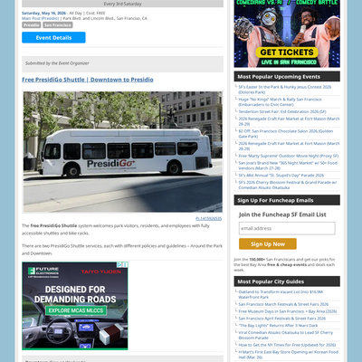 Free PresidiGo Shuttle | Downtown to Presidio