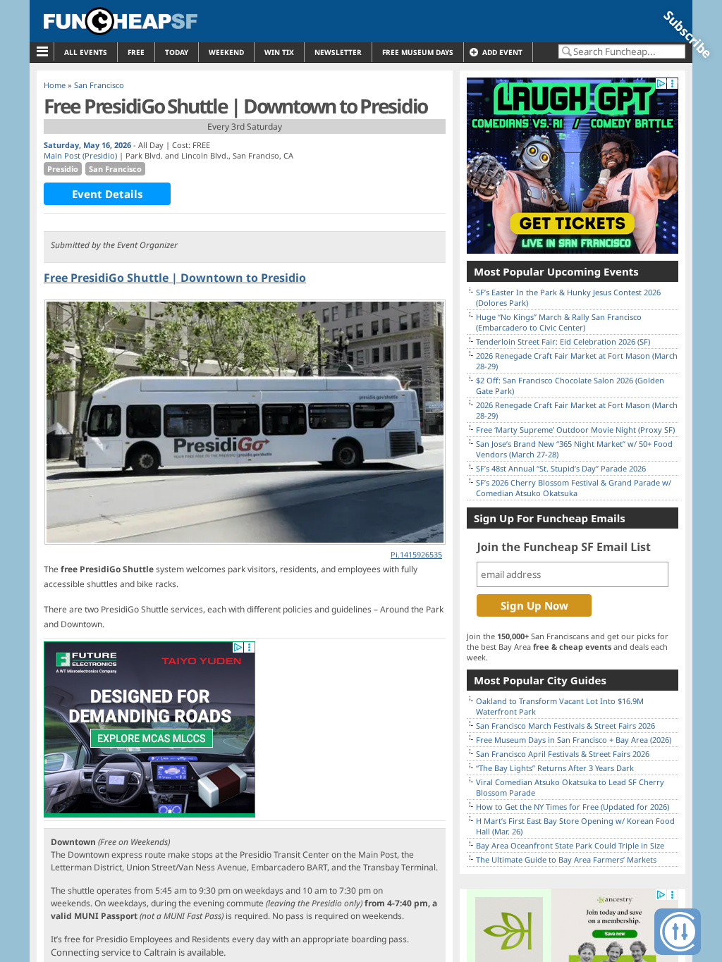 Free PresidiGo Shuttle | Downtown to Presidio