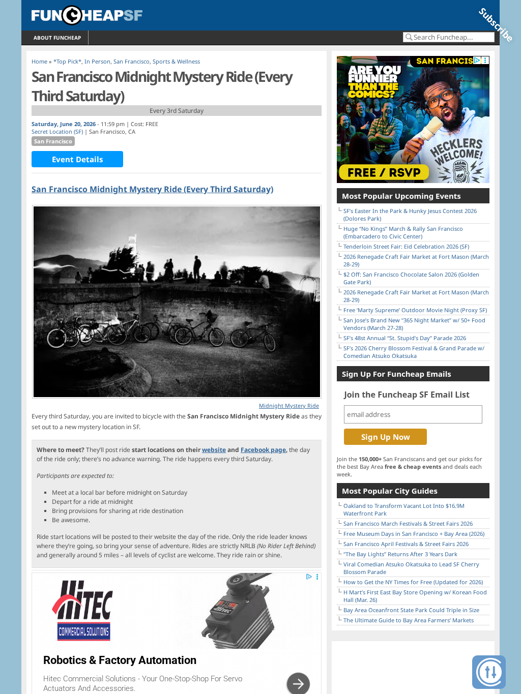 San Francisco Midnight Mystery Ride (Every Third Saturday)