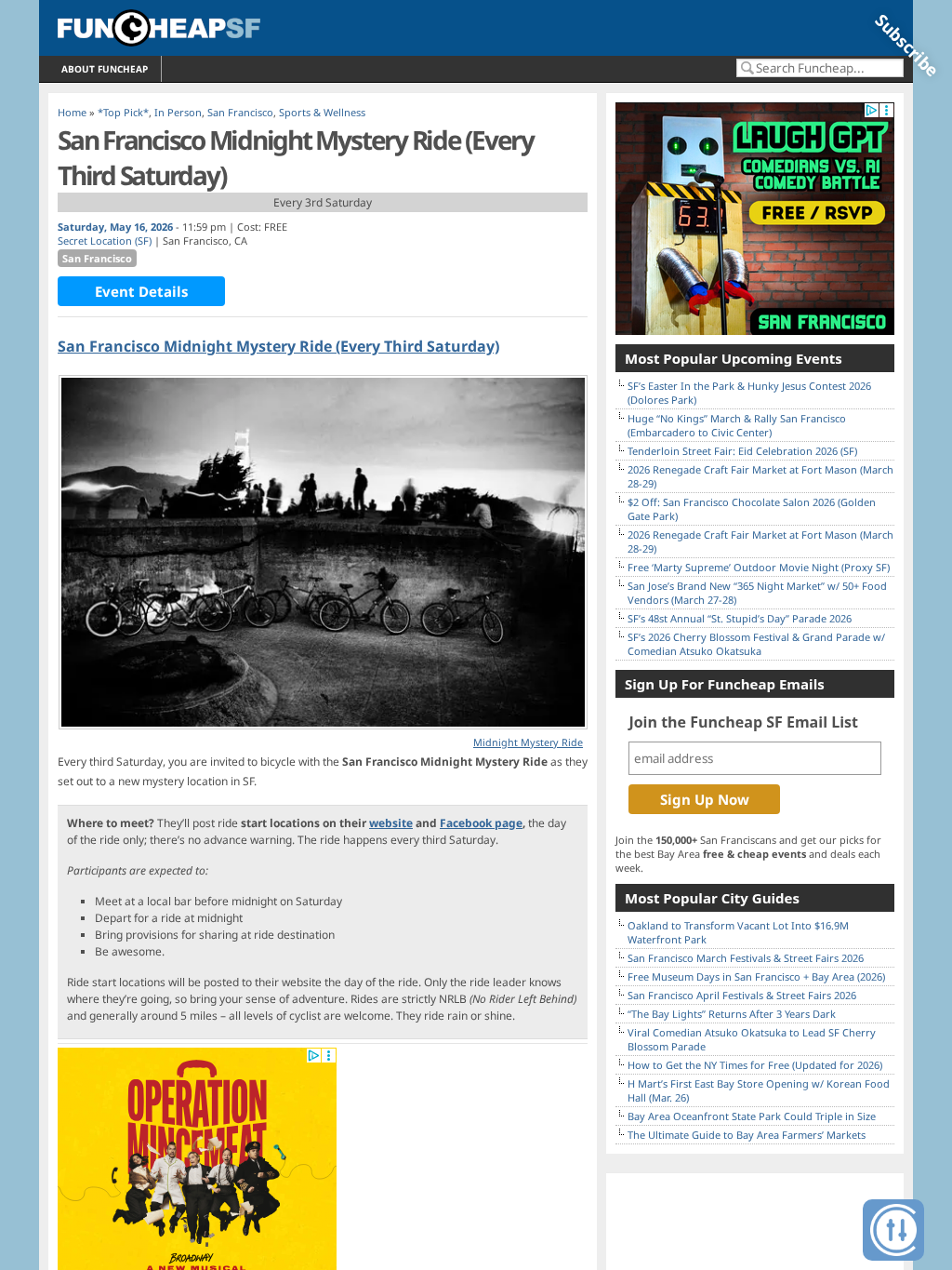 San Francisco Midnight Mystery Ride (Every Third Saturday)