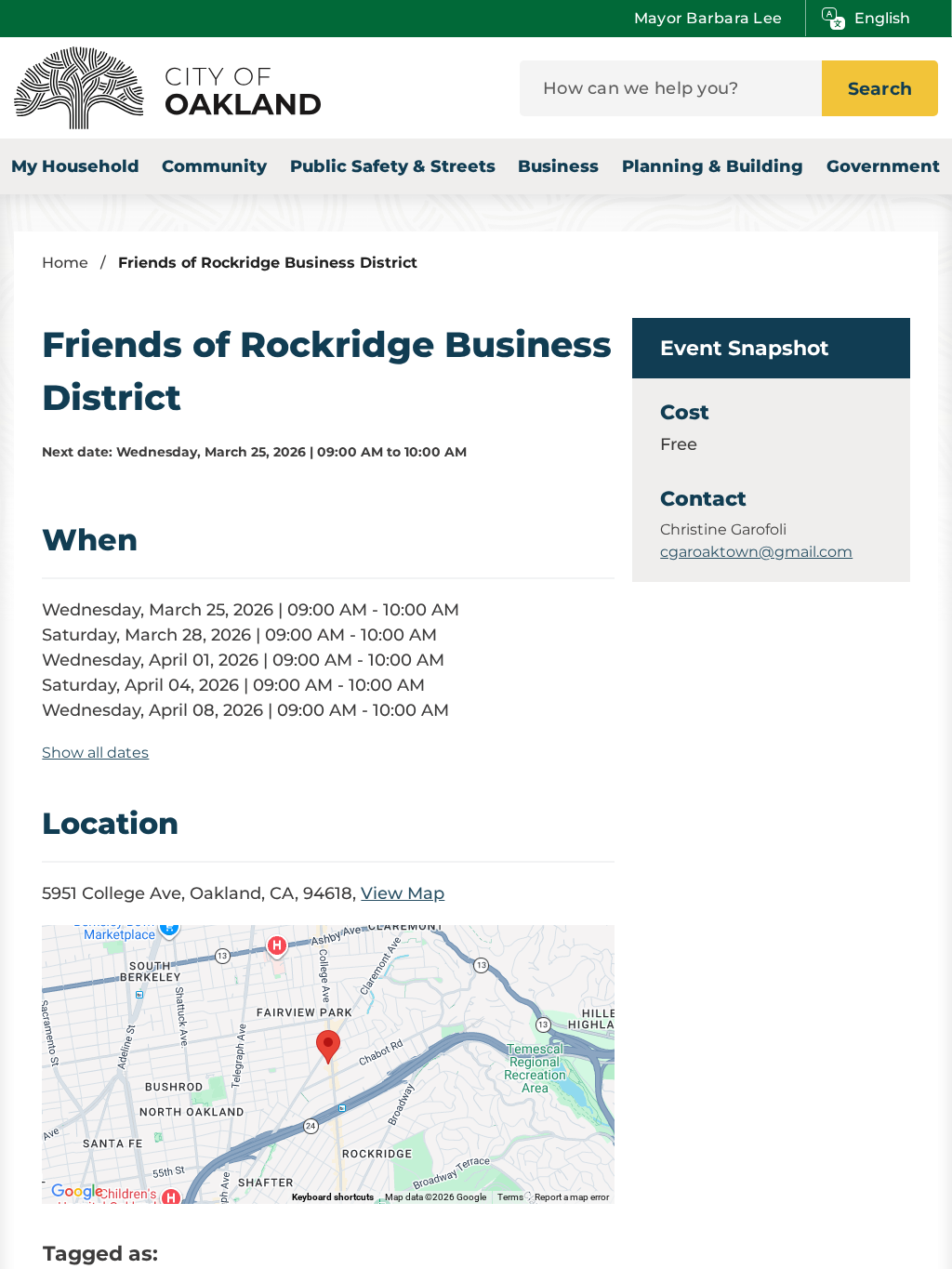 Friends of Rockridge Business District