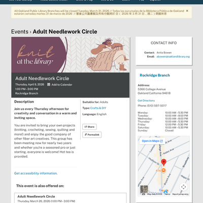 Adult Needlework Circle