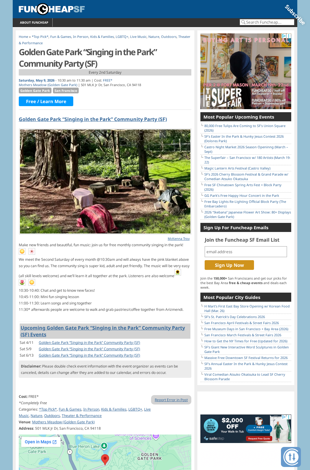 Golden Gate Park “Singing in the Park” Community Party (SF)