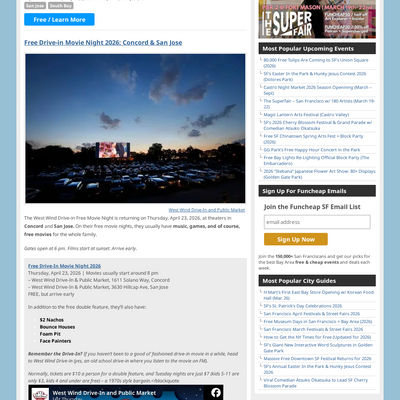 Free Drive-in Movie Night 2026 (San Jose)