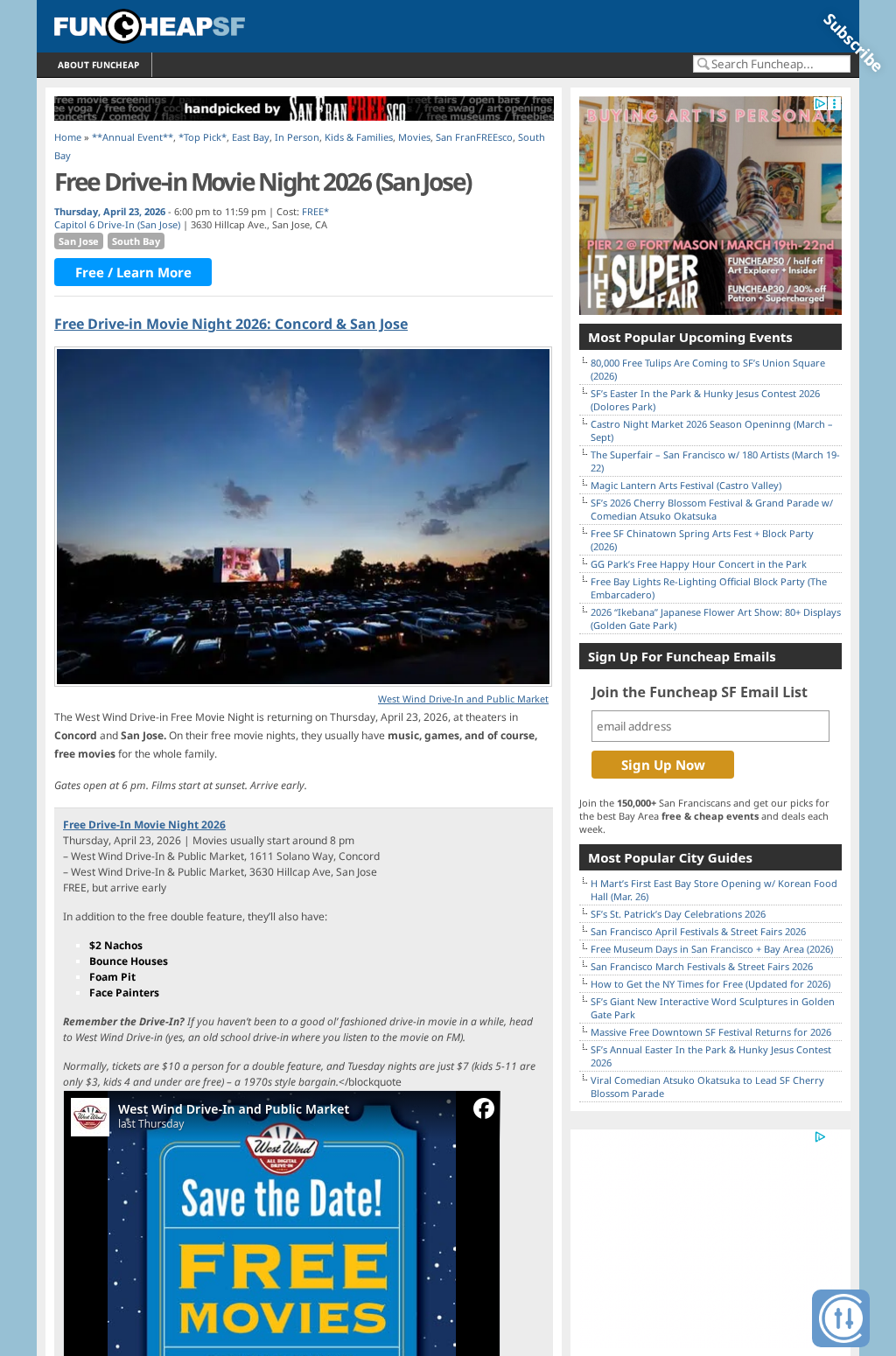 Free Drive-in Movie Night 2026 (San Jose)