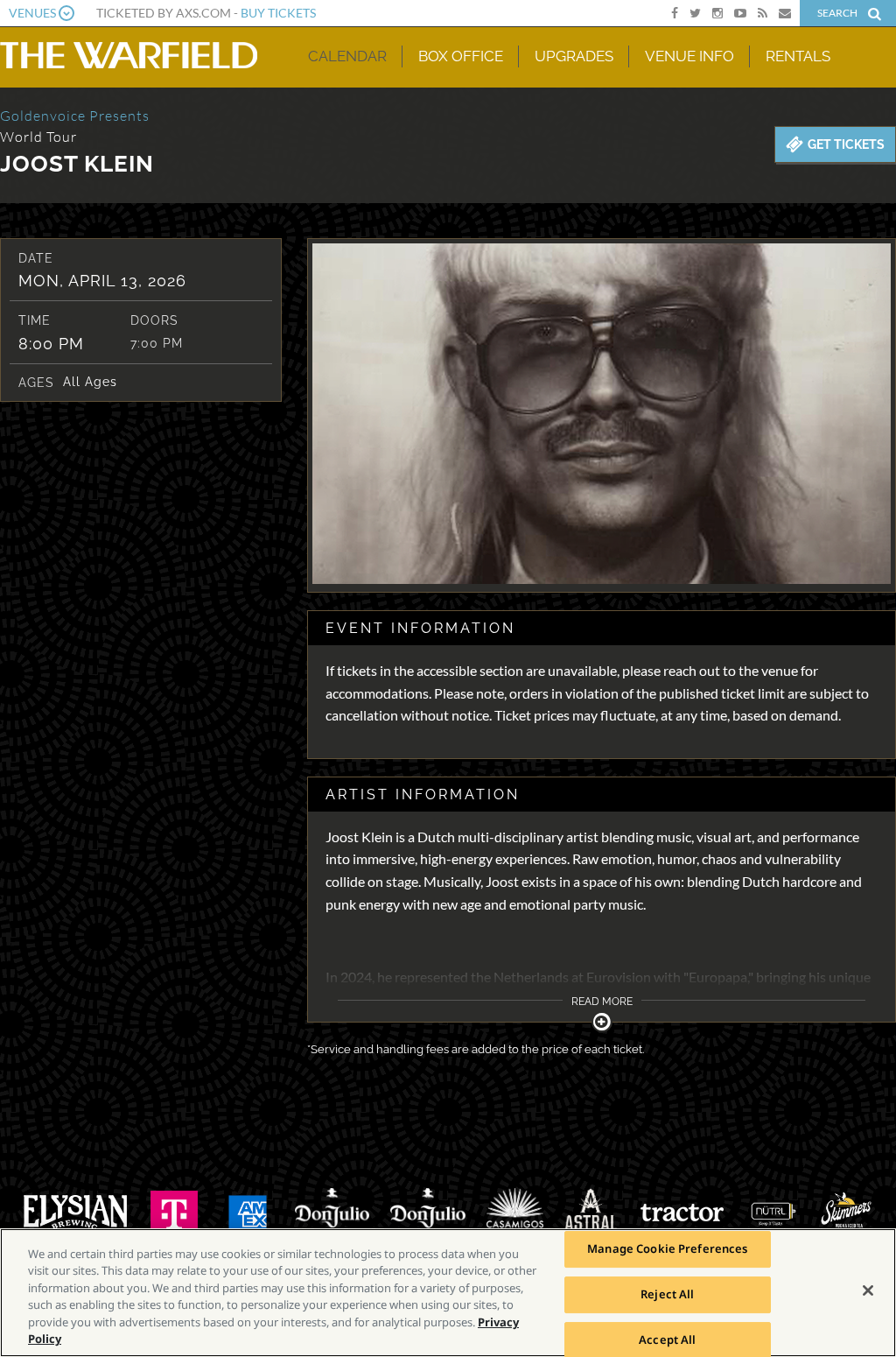 Joost Klein | The Warfield