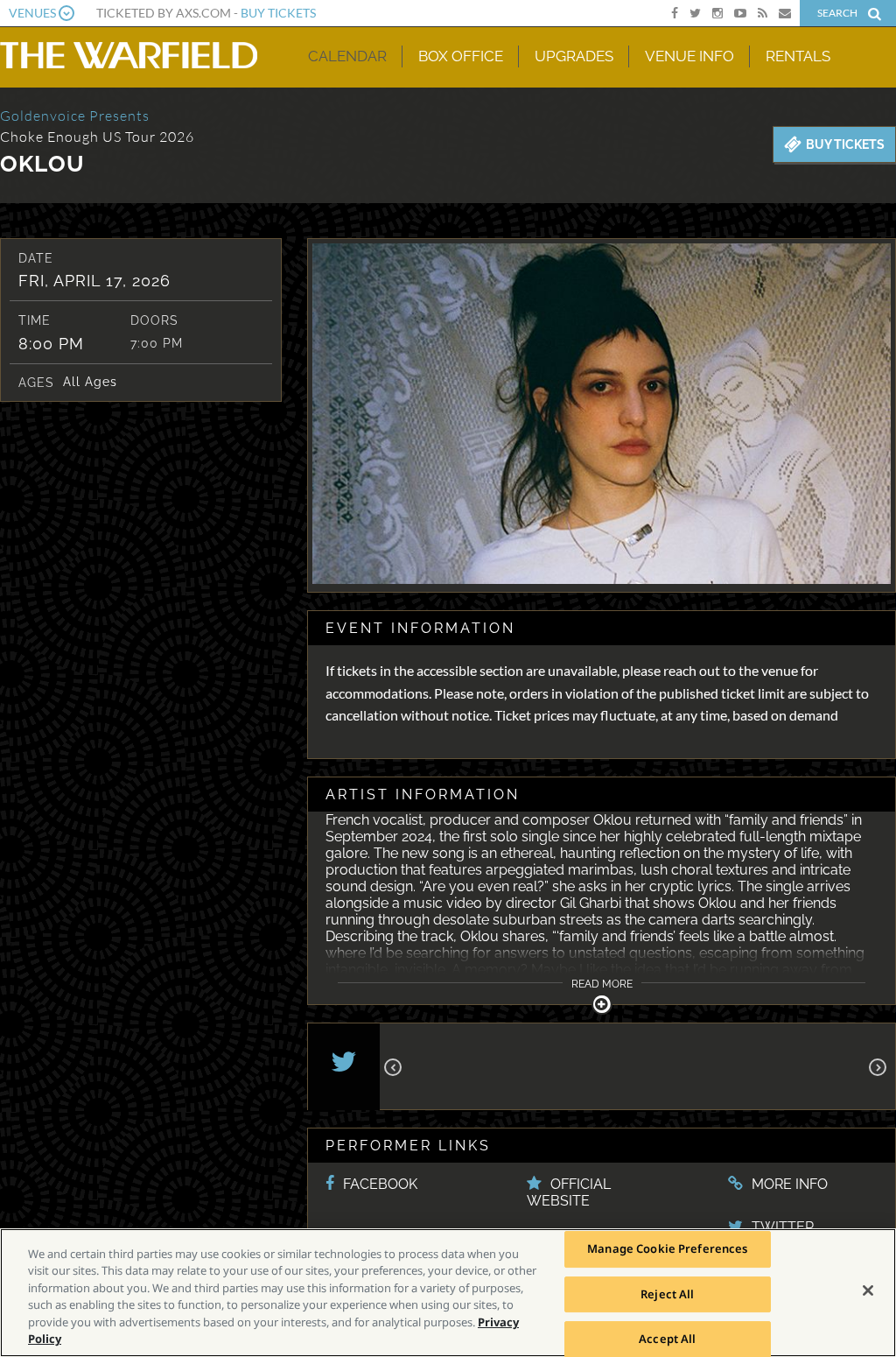 Oklou | The Warfield