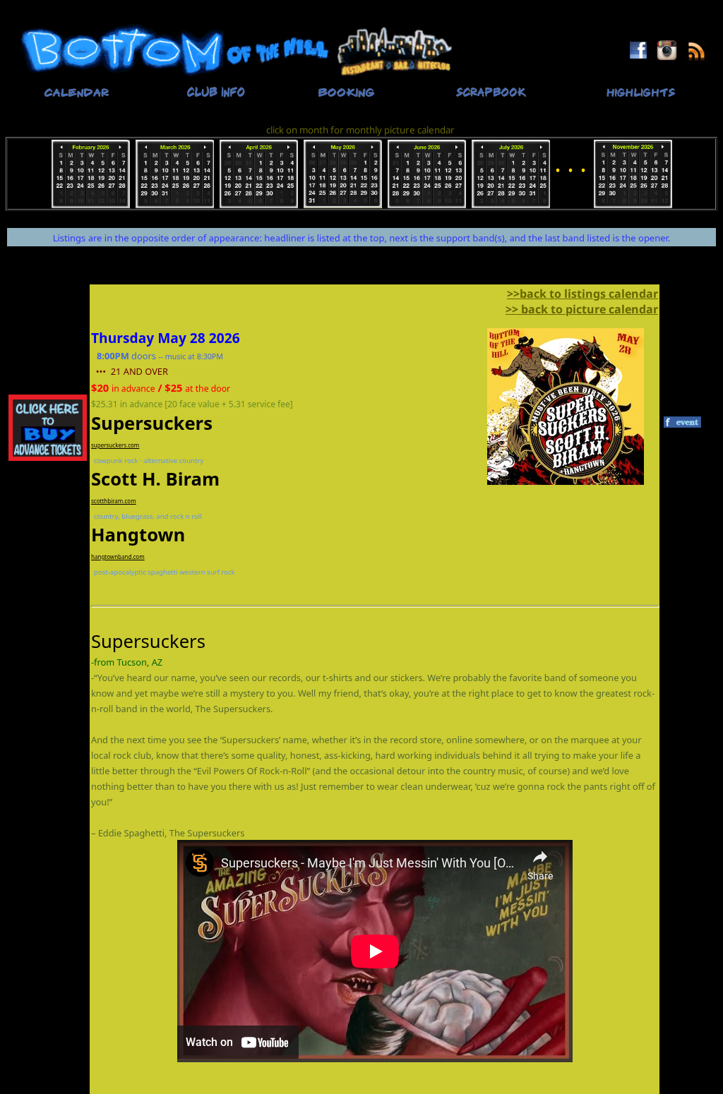 Supersuckers ~ Scott H. Biram ~ Hangtown