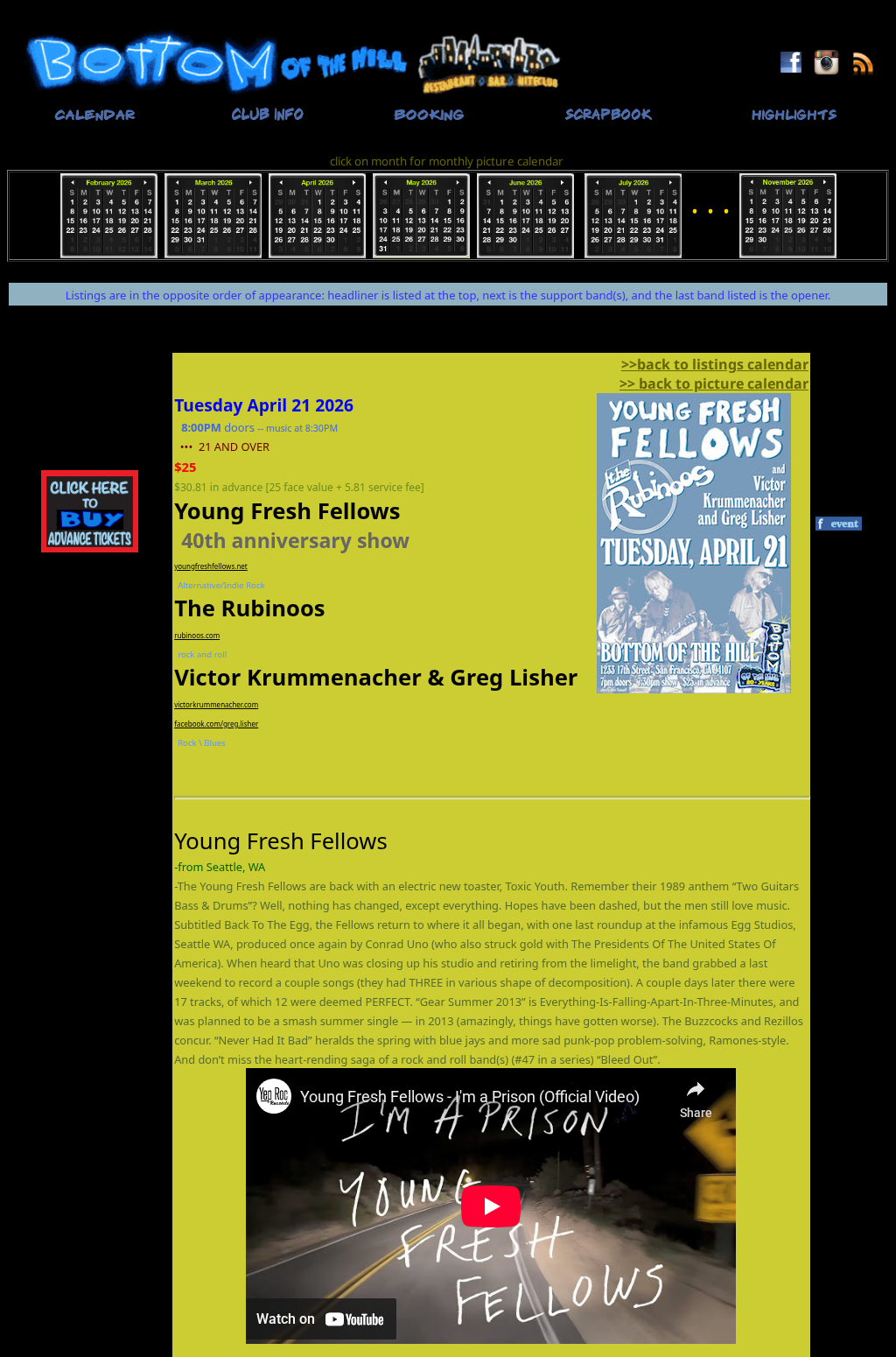 Young Fresh Fellows ~ The Rubinoos ~ Victor Krummenacher & Greg Lisher