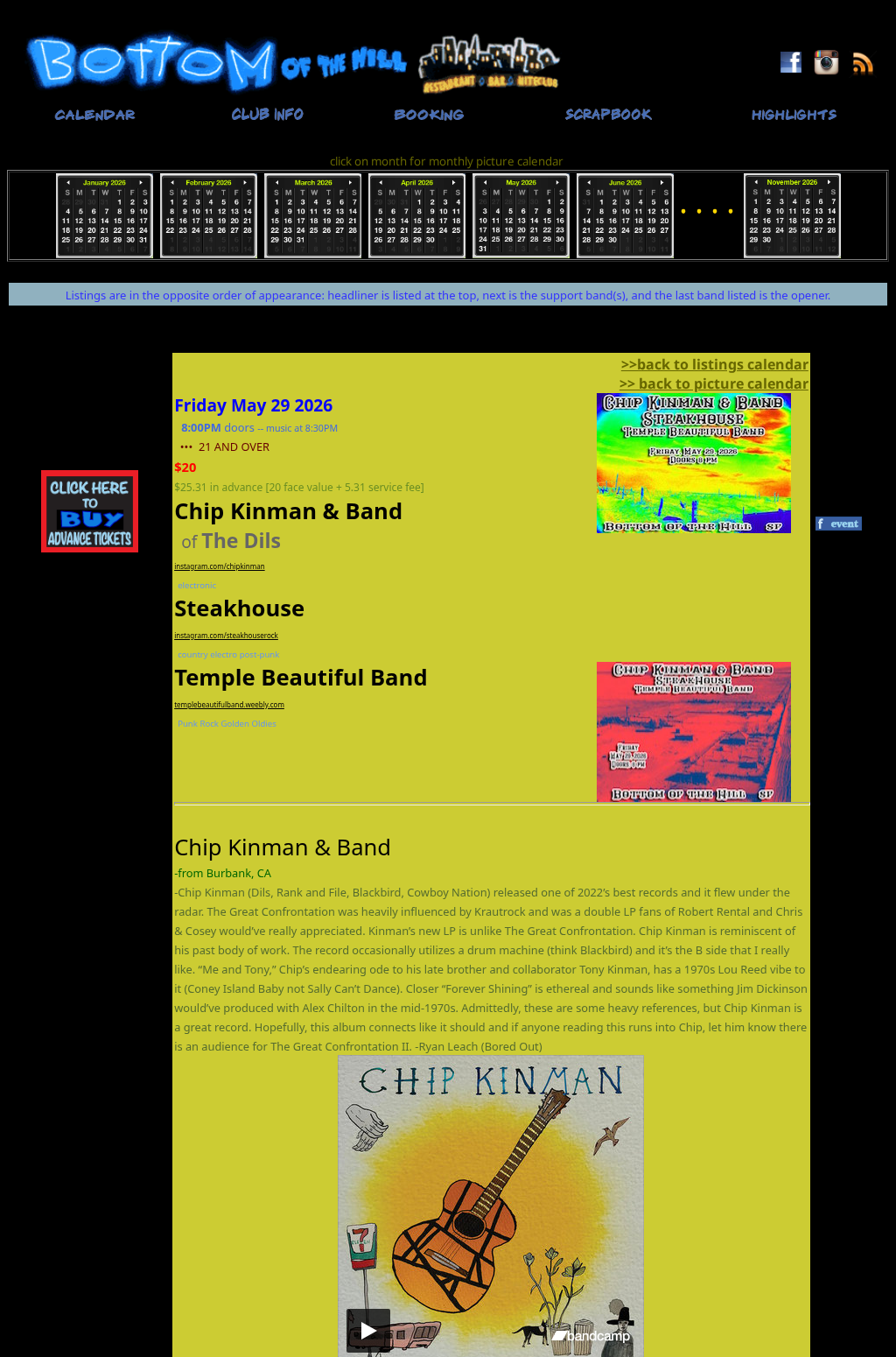 Chip Kinman & Band ~ Steakhouse ~ Temple Beautiful Band