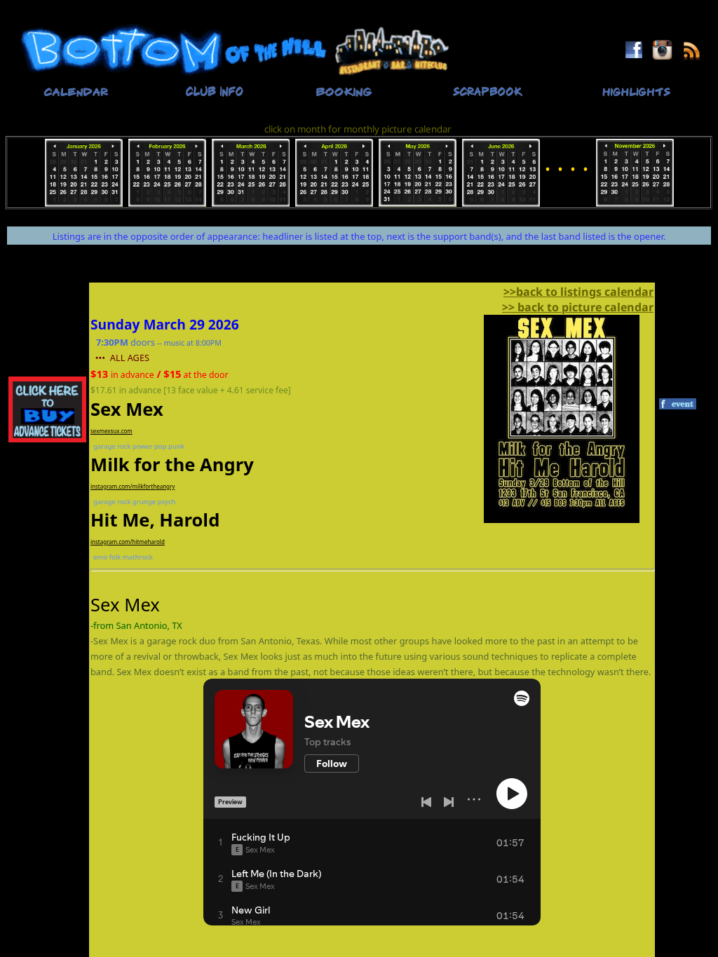 Sex Mex ~ Milk for the Angry ~ Hit Me, Harold