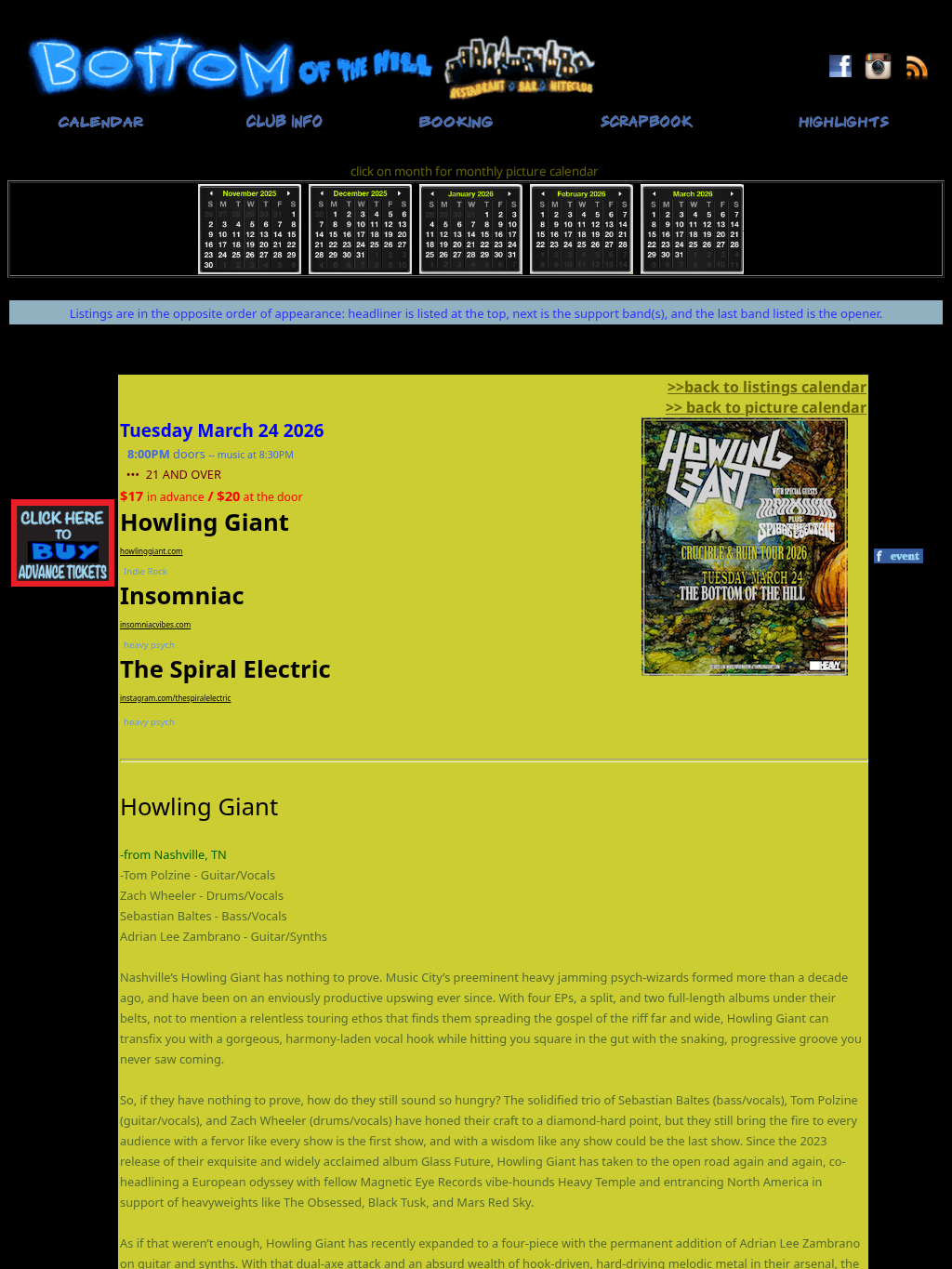 Howling Giant ~ Insomniac ~ The Spiral Electric