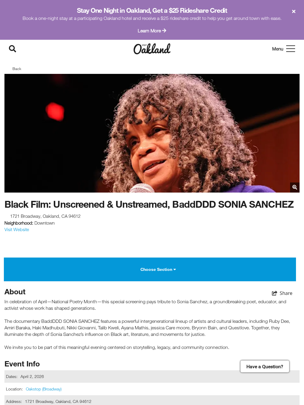 Black Film: Unscreened & Unstreamed, BaddDDD SONIA SANCHEZ