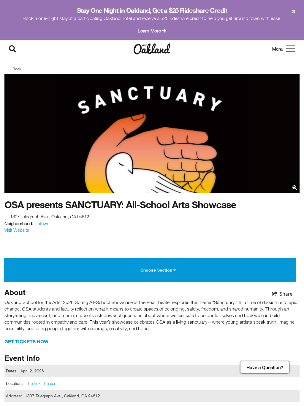 OSA presents SANCTUARY: All-School Arts Showcase