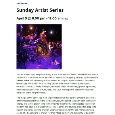 Sunday Artist Series