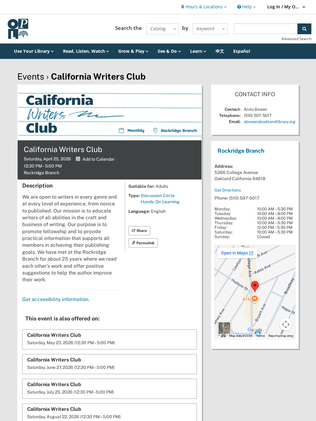California Writers Club