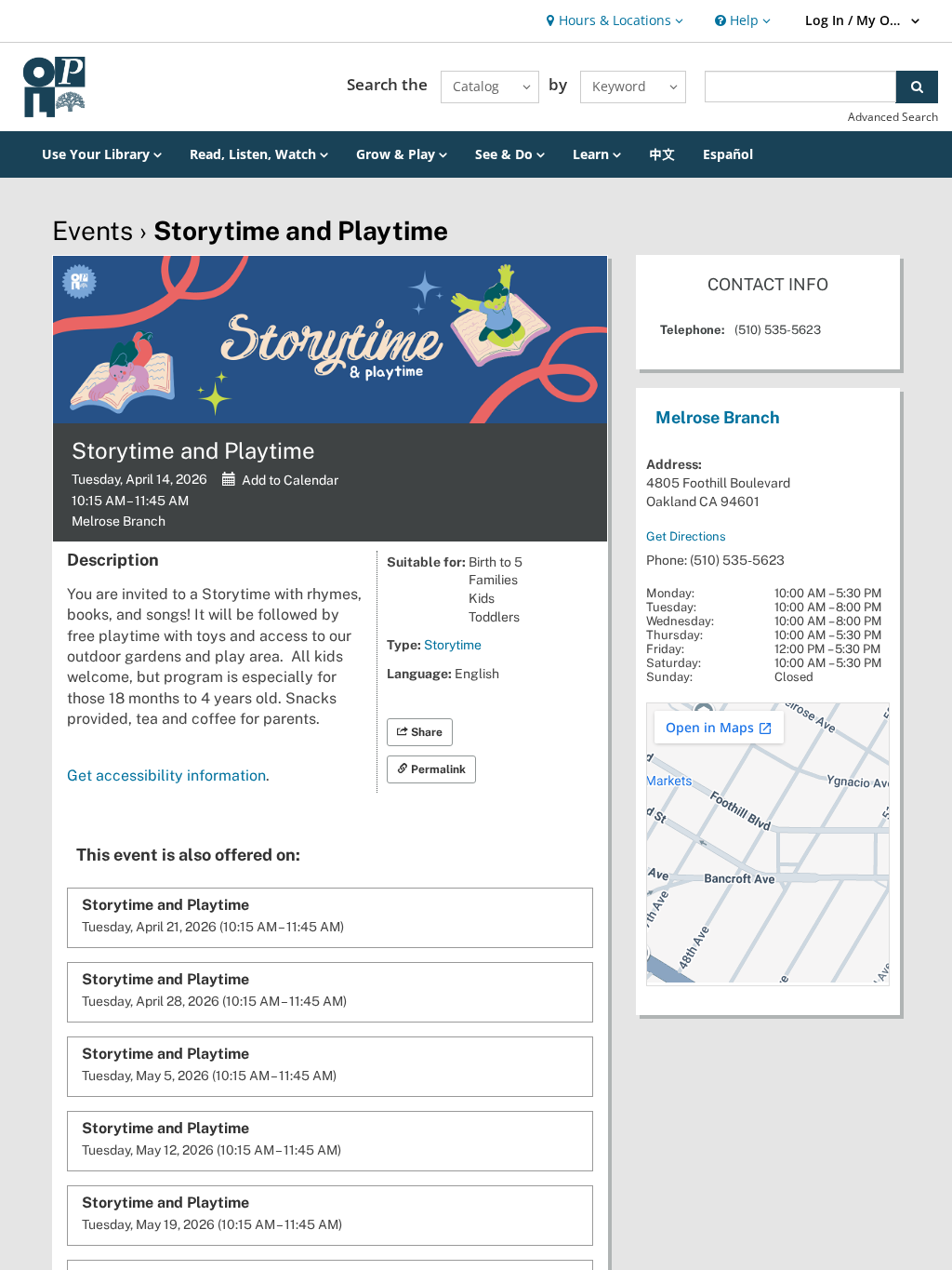 Storytime and Playtime