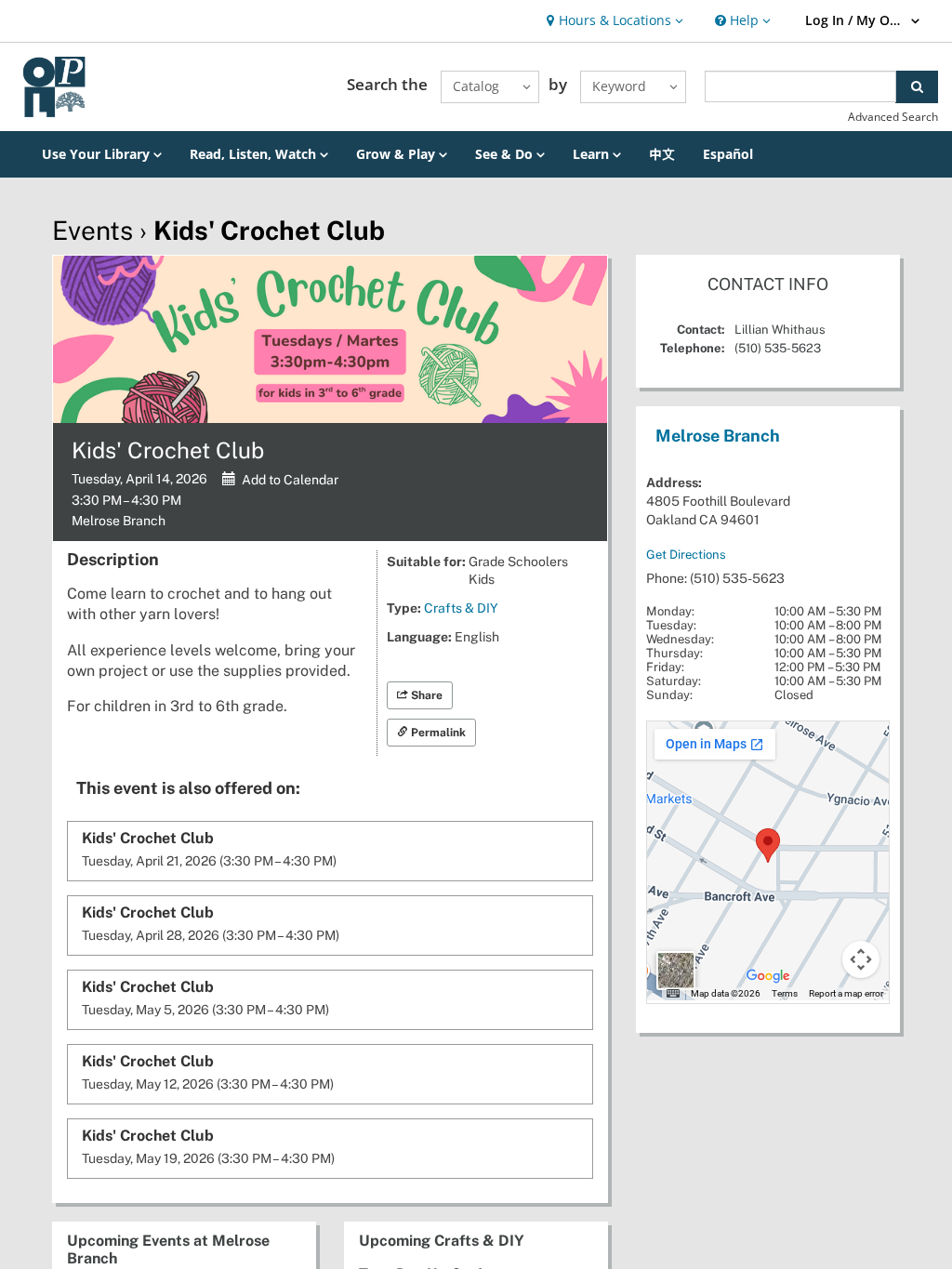 Kids' Crochet Club