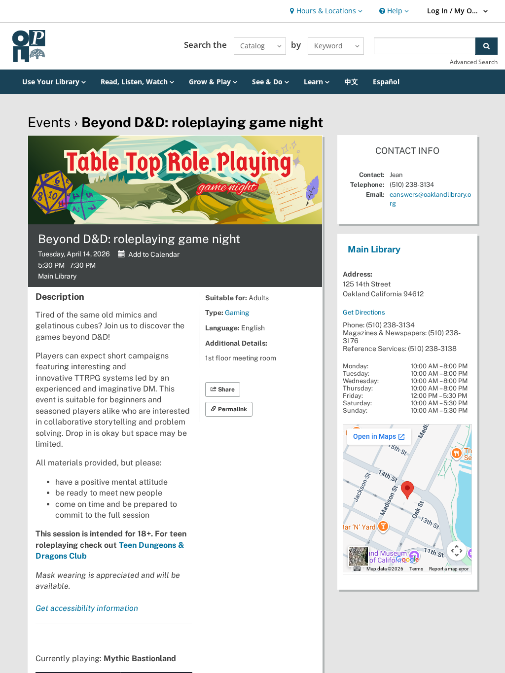 Beyond D&D: roleplaying game night