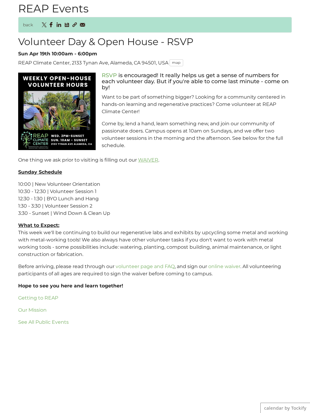 Volunteer Day & Open House - RSVP