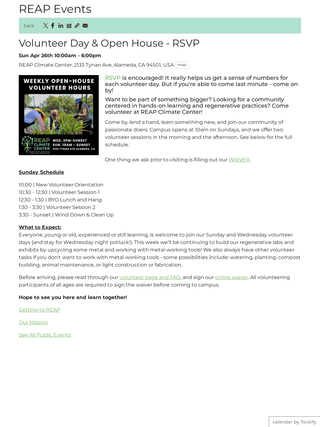 Volunteer Day & Open House - RSVP